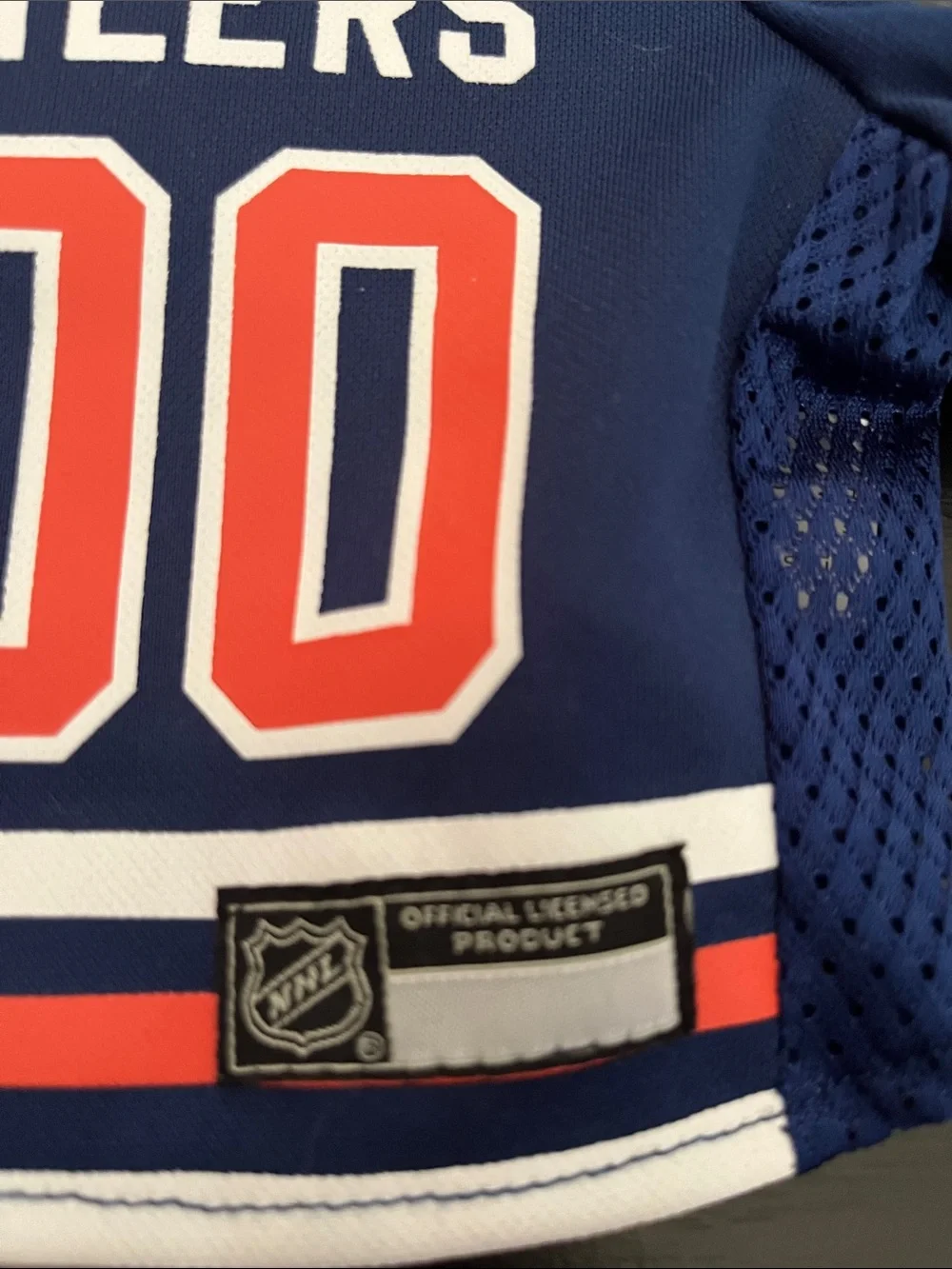 NHL Oilers Pet Hockey Jersey